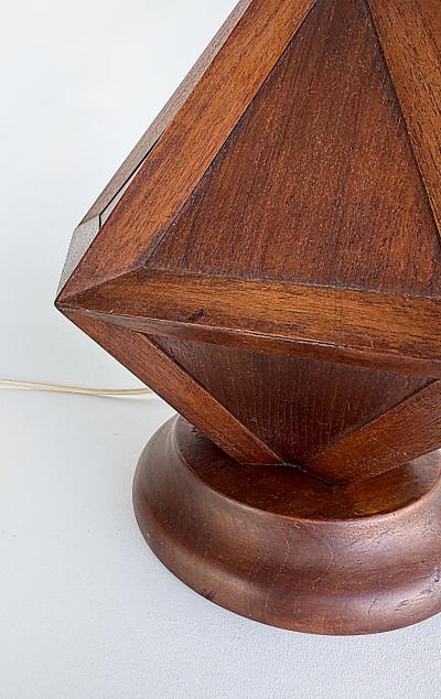 Eugenio Escudero Mid Century Modern Wooden Modernist Table Lamps Pair