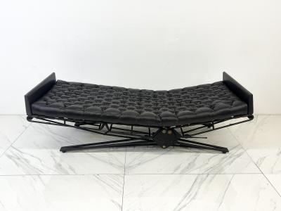 Eugenio Gerli Osvaldo Borsani Osvaldo Borsani Adjustable Leather L77 Daybed Chaise for Tecno Italy 1950s