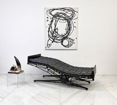 Eugenio Gerli Osvaldo Borsani Osvaldo Borsani Adjustable Leather L77 Daybed Chaise for Tecno Italy 1950s