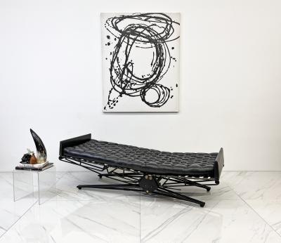 Eugenio Gerli Osvaldo Borsani Osvaldo Borsani Adjustable Leather L77 Daybed Chaise for Tecno Italy 1950s