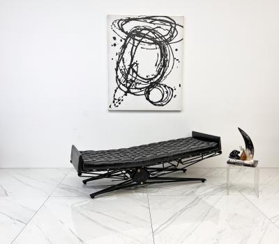 Eugenio Gerli Osvaldo Borsani Osvaldo Borsani Adjustable Leather L77 Daybed Chaise for Tecno Italy 1950s