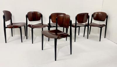 Eugenio Gerli Set of 6 Mid Century S83 Chairs by Eugenio Gerli for Tecno