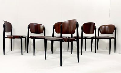 Eugenio Gerli Set of 6 Mid Century S83 Chairs by Eugenio Gerli for Tecno