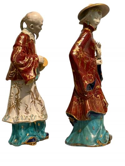 Eugenio Pattarino MID CENTURY ITALIAN CERAMIC ASIAN FIGURES BY EUGENIO PATTARINO