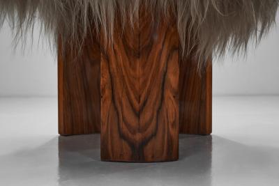 Europe 1930s Pair of Art Deco Chairs with Seats in Longhair Fabric Europe 1930s