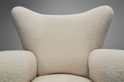 European Armchair in White Upholstery Europe 20th Century