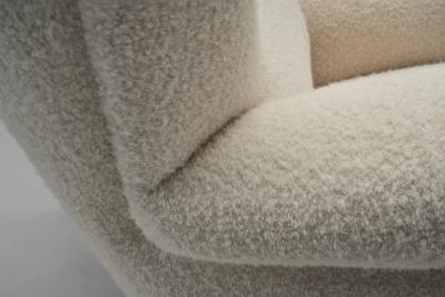 European Armchair in White Upholstery Europe 20th Century