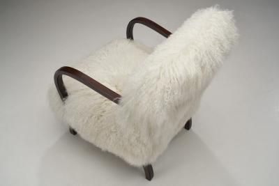 European Armchairs in Mongolian Shearling Europe ca 1950s