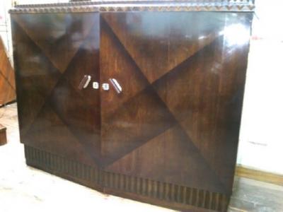 European Art Deco Lacquered Buffet with Zig Zags