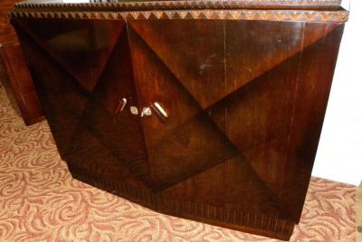 European Art Deco Lacquered Buffet with Zig Zags