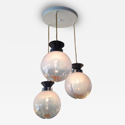European Art Glass Globe Art Deco Chandelier