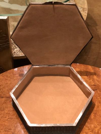 European Art Nouveau Art Deco Metal Enamel Curiosity Box