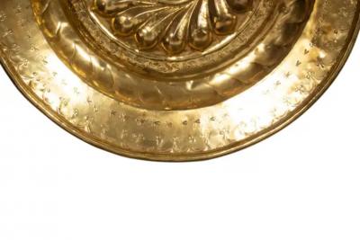 European Baroque Brass Alms Plate