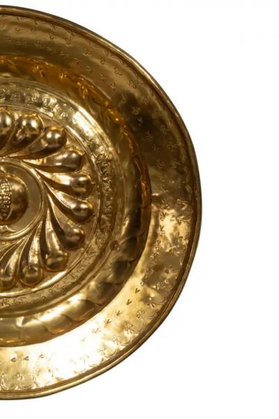 European Baroque Brass Alms Plate