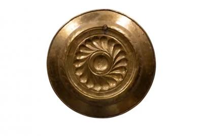 European Baroque Brass Alms Plate