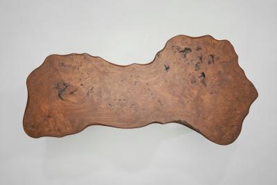 European Brutalist Elm Coffee Table Europe ca 1960s