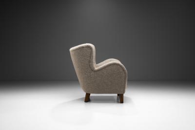 European Cabinetmaker Armchair Upholstered in Wool Europe ca 1950s