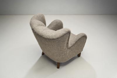 European Cabinetmaker Armchair Upholstered in Wool Europe ca 1950s