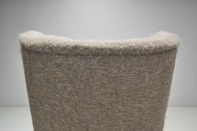 European Cabinetmaker Armchair Upholstered in Wool Europe ca 1950s