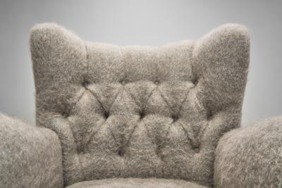 European Cabinetmaker Armchair Upholstered in Wool Europe ca 1950s