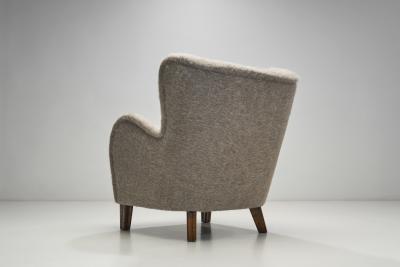 European Cabinetmaker Armchair Upholstered in Wool Europe ca 1950s