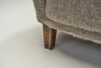 European Cabinetmaker Armchair Upholstered in Wool Europe ca 1950s