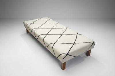 European Cabinetmaker Daybed Upholstered in Kilim Fabric Europe 1940s