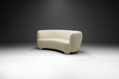 European Cabinetmaker Upholstered Three Seater Sofa Europe ca 1940s
