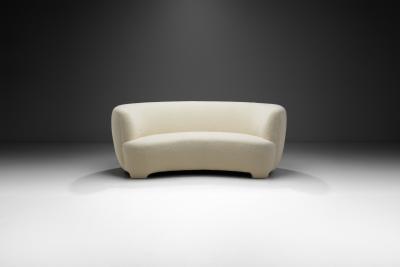 European Cabinetmaker Upholstered Three Seater Sofa Europe ca 1940s