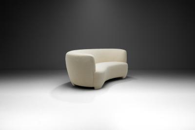 European Cabinetmaker Upholstered Three Seater Sofa Europe ca 1940s