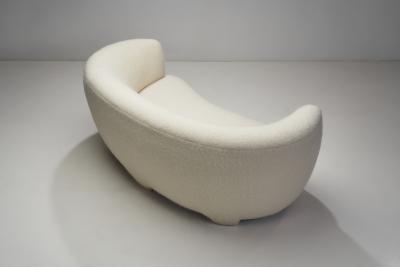 European Cabinetmaker Upholstered Three Seater Sofa Europe ca 1940s