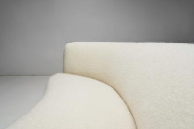 European Cabinetmaker Upholstered Three Seater Sofa Europe ca 1940s