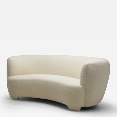 European Cabinetmaker Upholstered Three Seater Sofa Europe ca 1940s