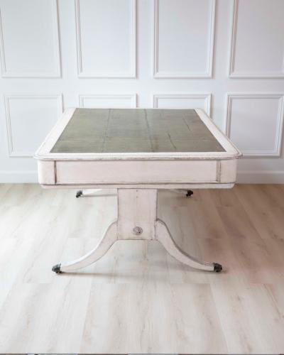 European Early 19th Century Partners Desk with Bronze Mounts and Leather Top