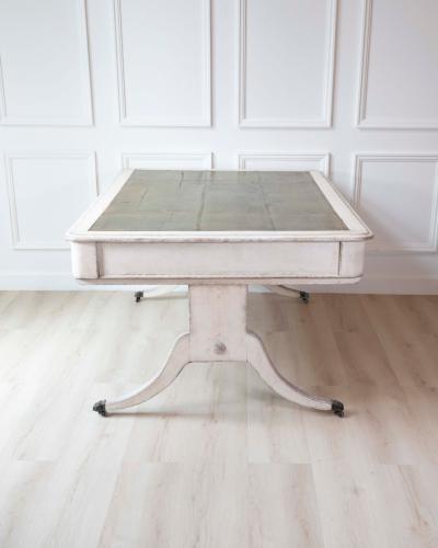 European Early 19th Century Partners Desk with Bronze Mounts and Leather Top