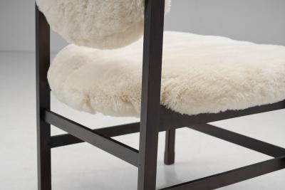 European Easy Chairs Upholstered in Sheepskin Europe ca 1950s