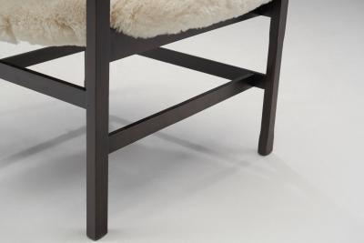 European Easy Chairs Upholstered in Sheepskin Europe ca 1950s