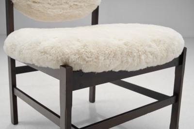 European Easy Chairs Upholstered in Sheepskin Europe ca 1950s