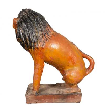European Glazed Terracotta Figure of a Lion