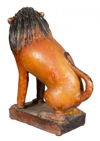 European Glazed Terracotta Figure of a Lion