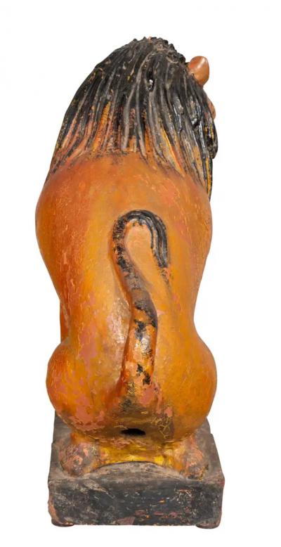 European Glazed Terracotta Figure of a Lion