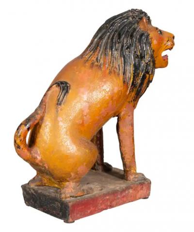 European Glazed Terracotta Figure of a Lion