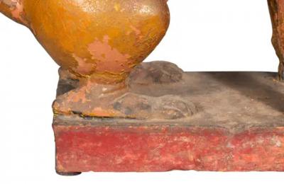 European Glazed Terracotta Figure of a Lion