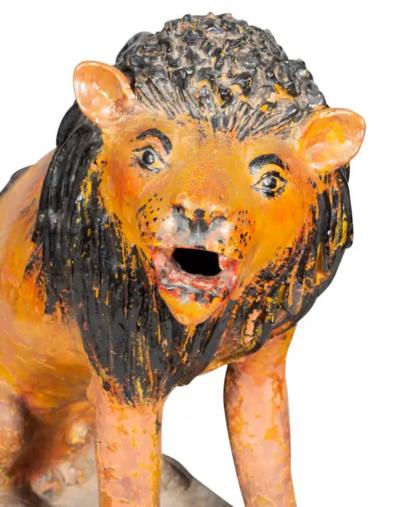 European Glazed Terracotta Figure of a Lion