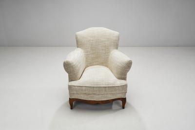 European Lounge Chairs with Sculpted Wooden Legs Europe ca 1950s