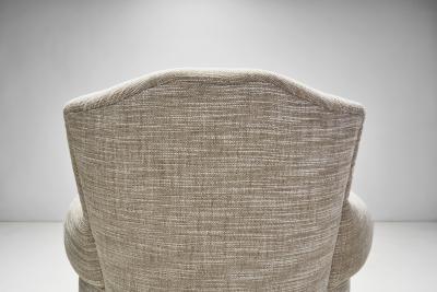 European Lounge Chairs with Sculpted Wooden Legs Europe ca 1950s