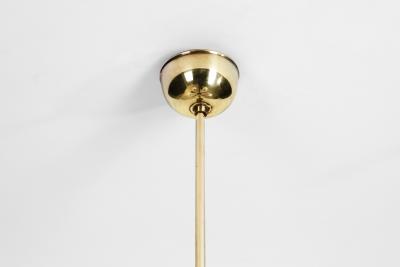 European Mid Century Modern Brass Ceiling Lamp with Leaf Motif Europe ca 1950s