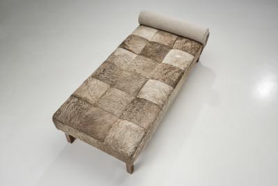 European Mid Century Modern Daybed in Pony Hide Europe ca 1950s