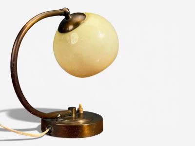 European Modern Desk Lamp Brass Glass Europe 1970s