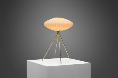 European Modern Tripod Table Lamp with Opal Glass Shade Europe 1960s